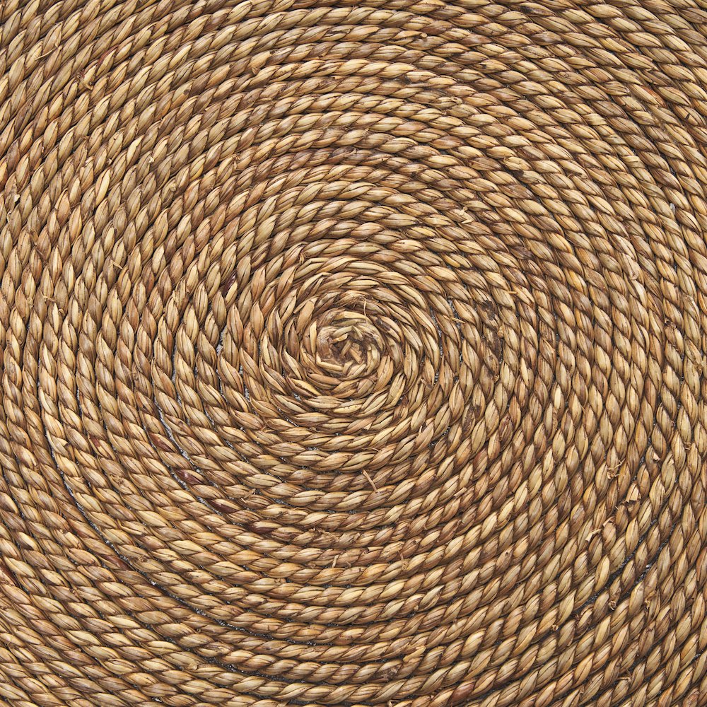 Matte Black Wood Natural Jute Accent Tables
