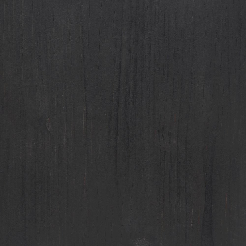 Matte Black Wood Natural Jute Accent Tables