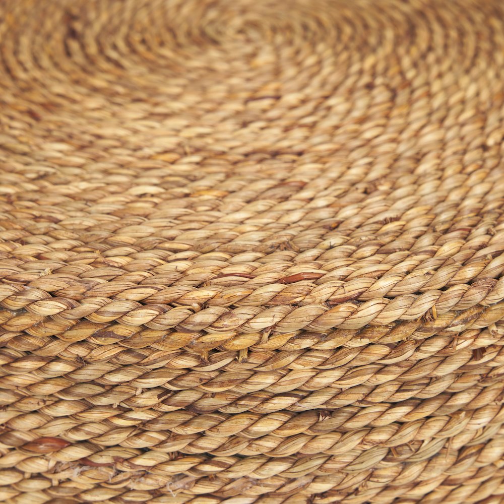 Matte Black Wood Natural Jute Accent Tables