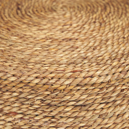 Matte Black Wood Natural Jute Accent Tables