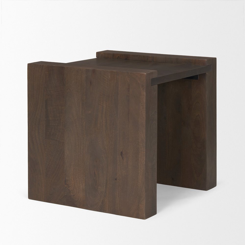 Dark Brown Wood Accent Table