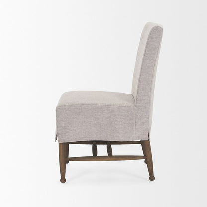 Gray Performance Fabric Oak Wood Dining Chair