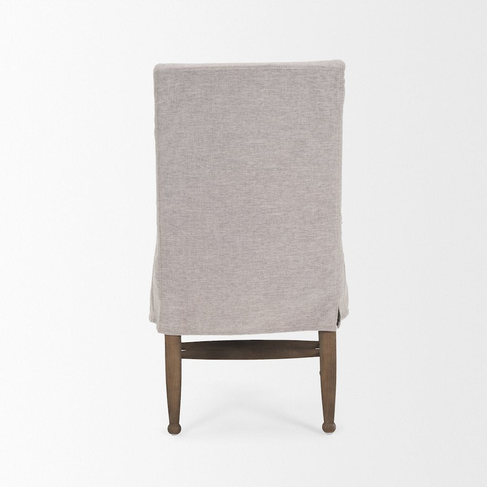 Gray Performance Fabric Oak Wood Dining Chair