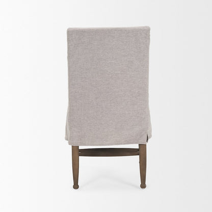 Gray Performance Fabric Oak Wood Dining Chair