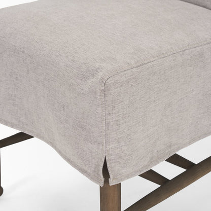 Gray Performance Fabric Oak Wood Dining Chair