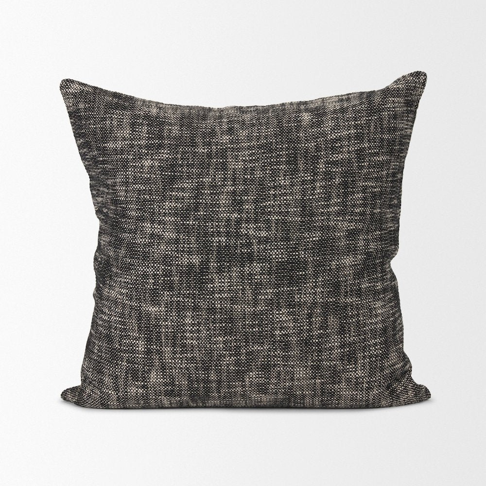 Cream And Black Cotton Decorative Square Pillow Cover