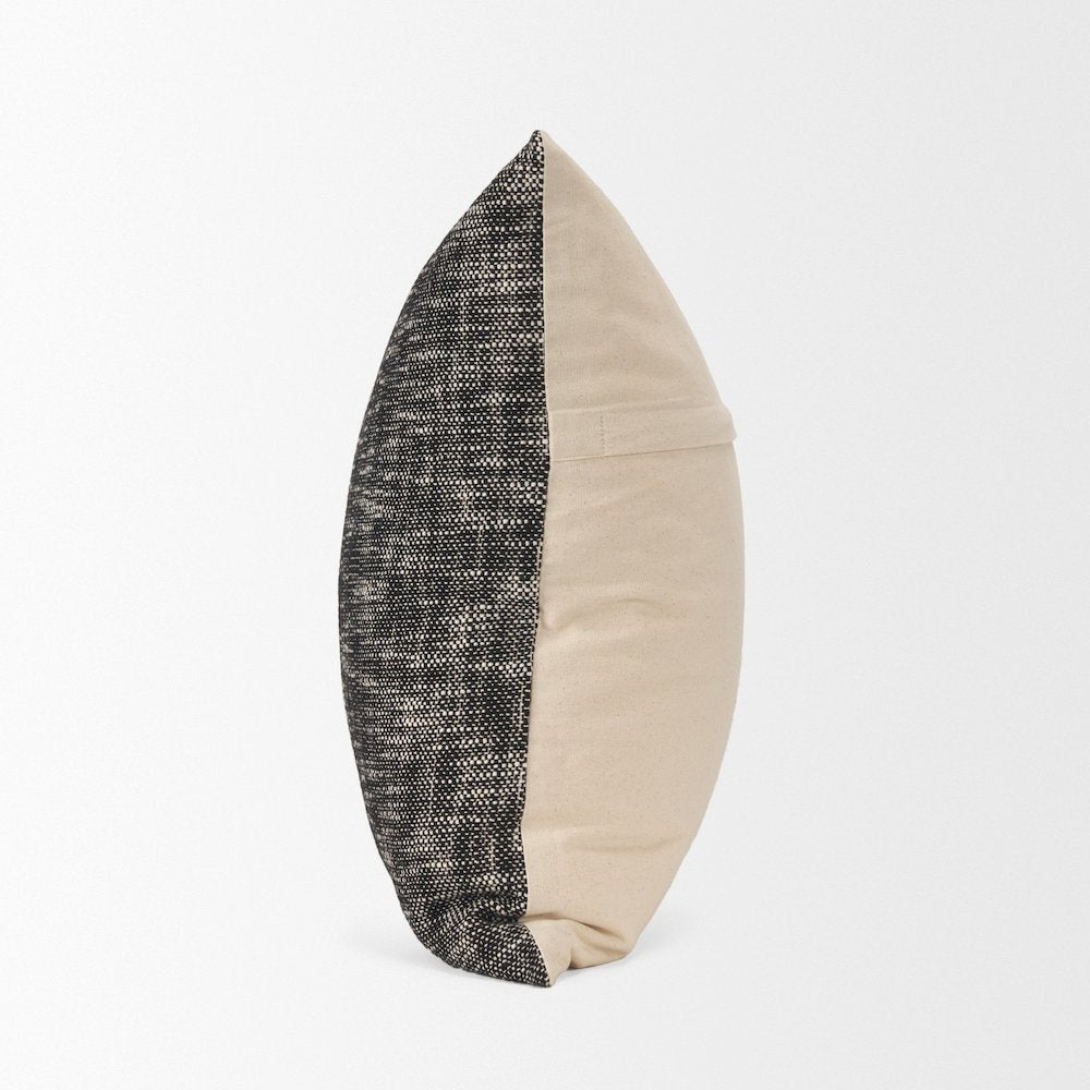 Cream And Black Cotton Decorative Square Pillow Cover
