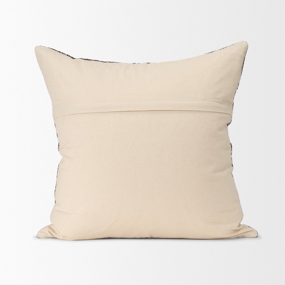 Cream And Black Cotton Decorative Square Pillow Cover