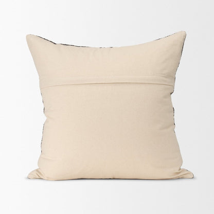 Cream And Black Cotton Decorative Square Pillow Cover