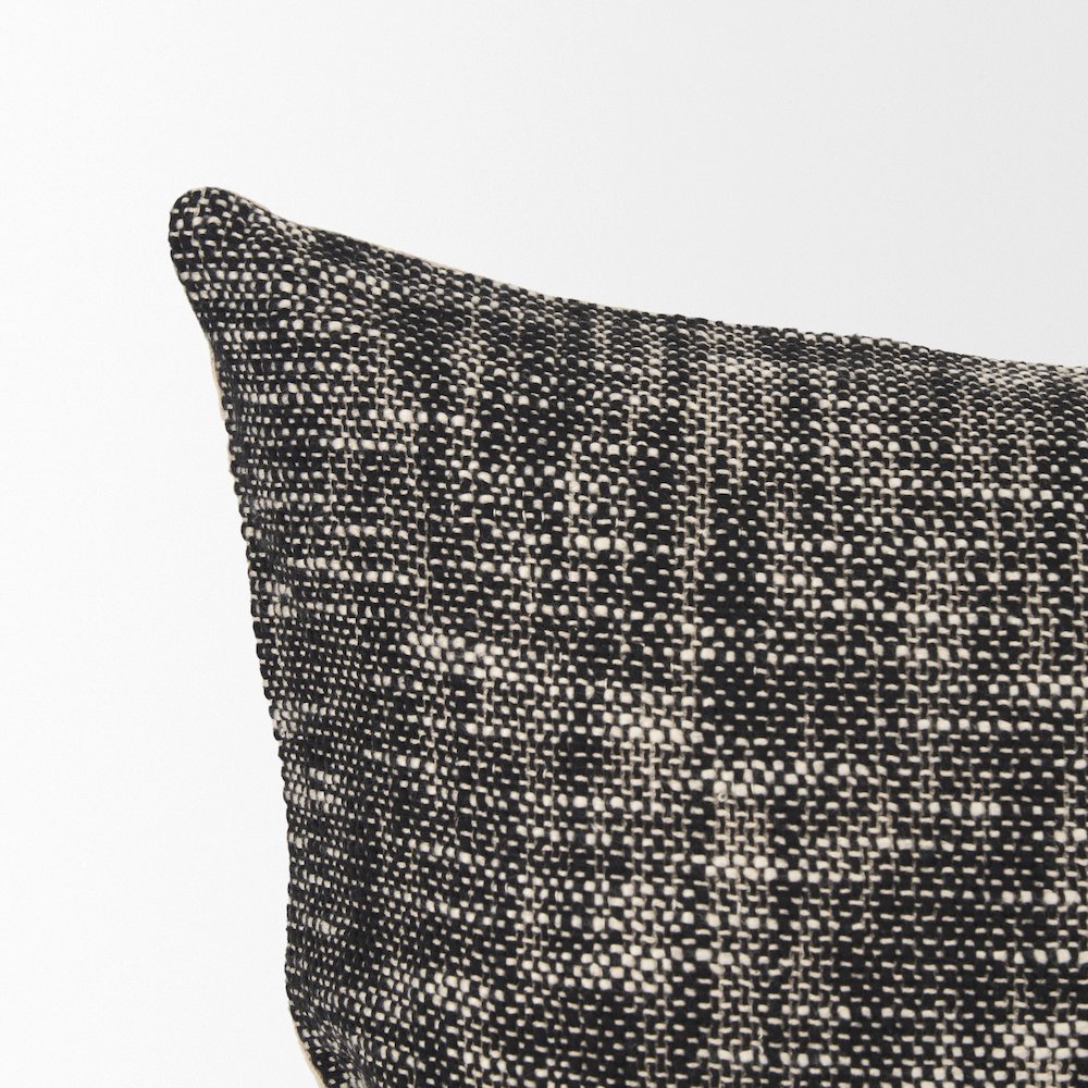 Cream And Black Cotton Decorative Square Pillow Cover