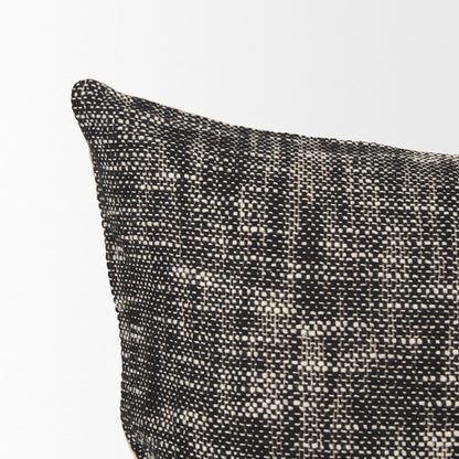 Cream And Black Cotton Decorative Square Pillow Cover