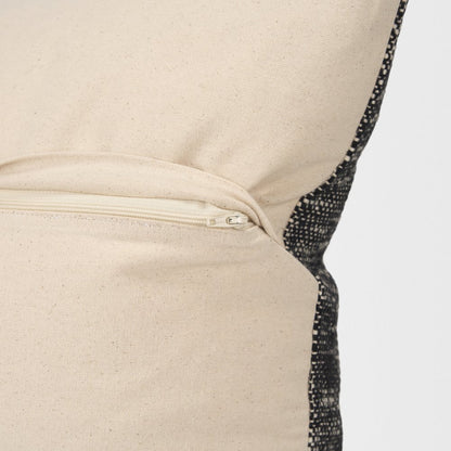 Cream And Black Cotton Decorative Square Pillow Cover