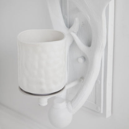 Rockland 8x19.5 White Resin Antlers Wall Sconce