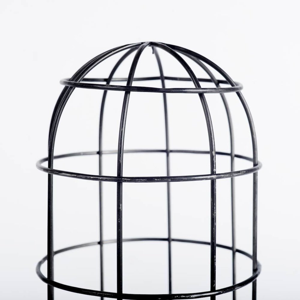 Carkner I (38"H) Gun-Metal Grey Cylindrical Metal Cage Table Lamp