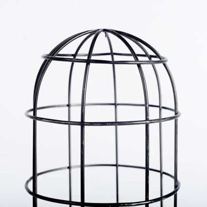 Carkner I (38"H) Gun-Metal Grey Cylindrical Metal Cage Table Lamp