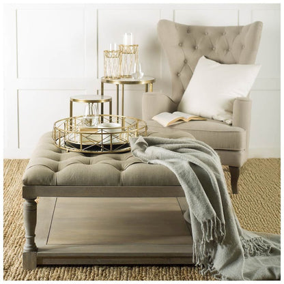 Othello II Short Antiqued Brass Metal Table Candle Holder