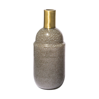 Toba II Tall Brown/Gold Spotted Gourd Style Vase
