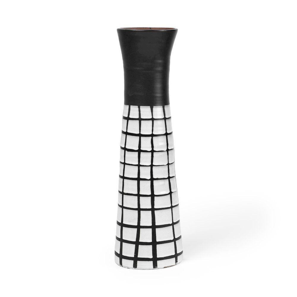 Luanda Small Black/White Large Ceramic Vase