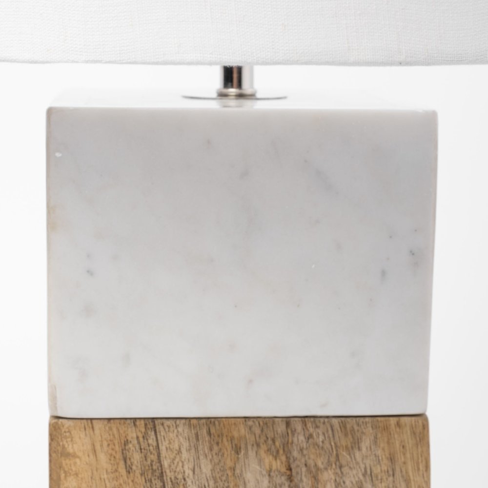 Woodrow (22.3"H) Light Brown Wood w/ White Accent Table Lamp