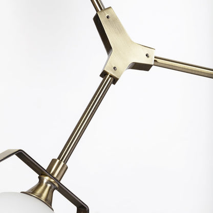 Champagne Metal Multi-Arm Three Light Chandelier