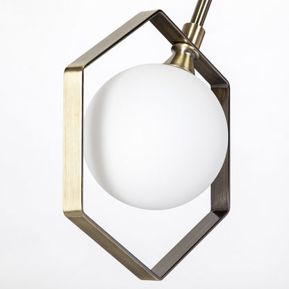 Champagne Metal Multi-Arm Three Light Chandelier