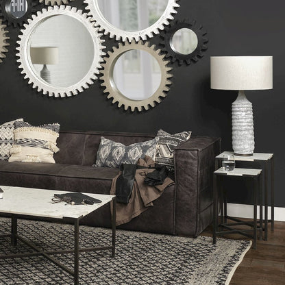 Harlan (30.5"H) Beige-Toned Fabric Shade Gray Concrete Base Table Lamp
