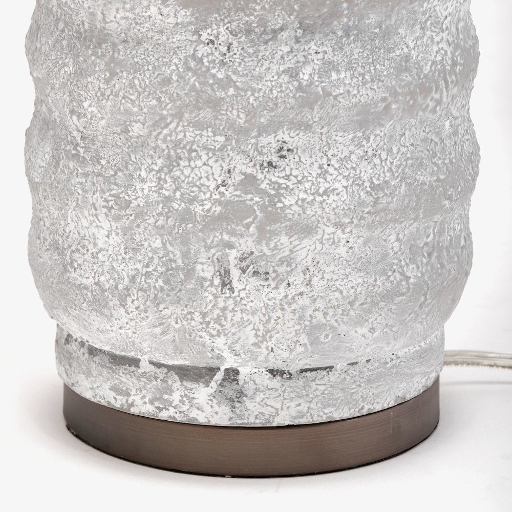 Harlan (30.5"H) Beige-Toned Fabric Shade Gray Concrete Base Table Lamp