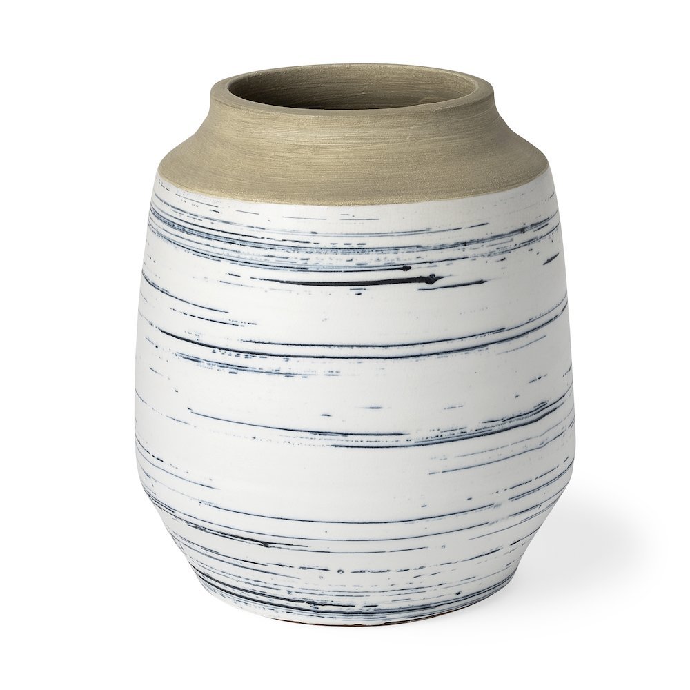 Sonnett Tall White/Blue Ceramic Vase