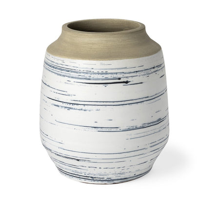 Sonnett Tall White/Blue Ceramic Vase