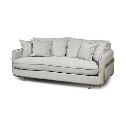 Roy I 84" Frost Gray Upholstered Three Seater Sofa