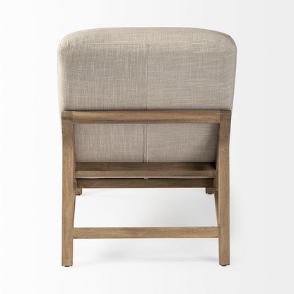 Pierre Beige Fabric Upholstered Armless Chaise Lounge Chair