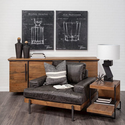 Colburne I Brown Leather Body Wood/Iron Frame Club Chair