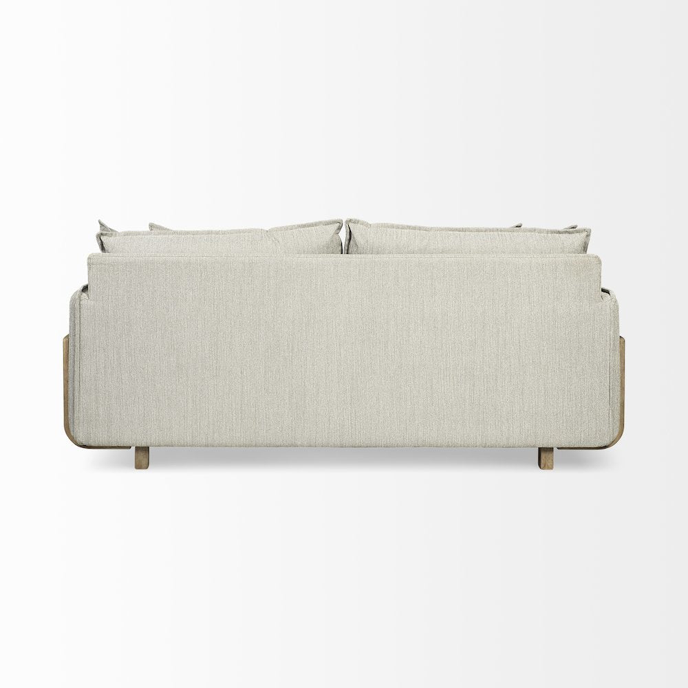 Roy I 84" Frost Gray Upholstered Three Seater Sofa