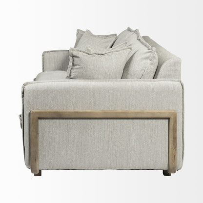 Roy I 84" Frost Gray Upholstered Three Seater Sofa