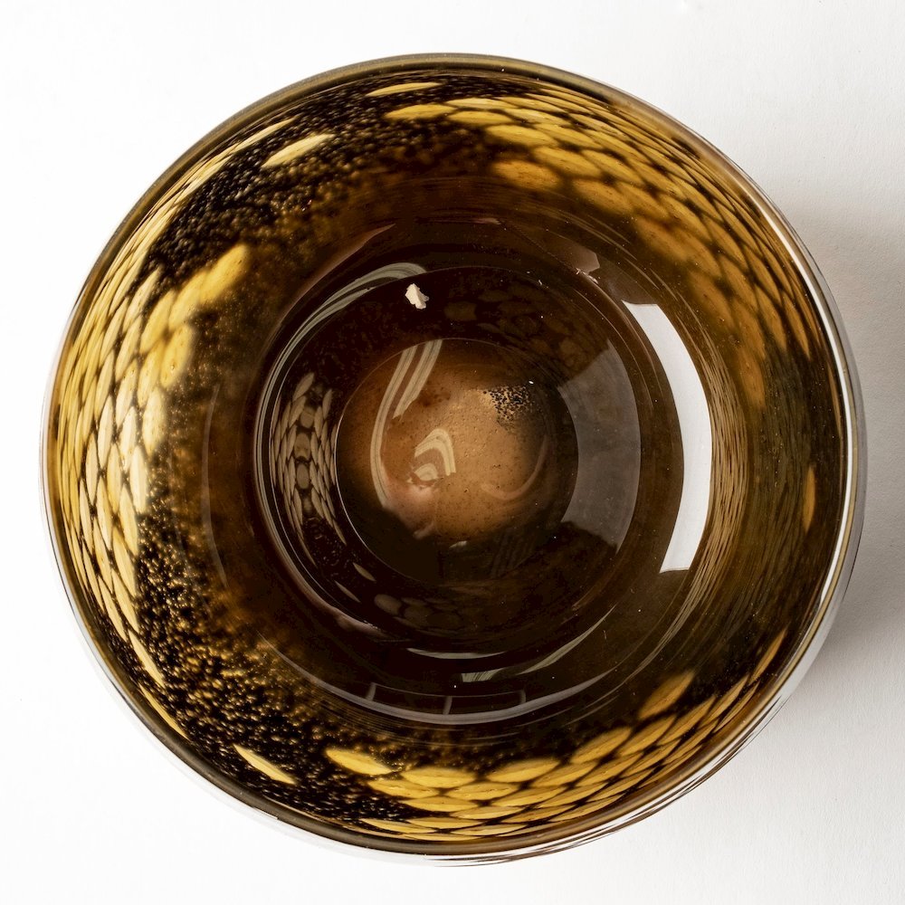 Mojave Small Black and Gold Detail Glass Vase
