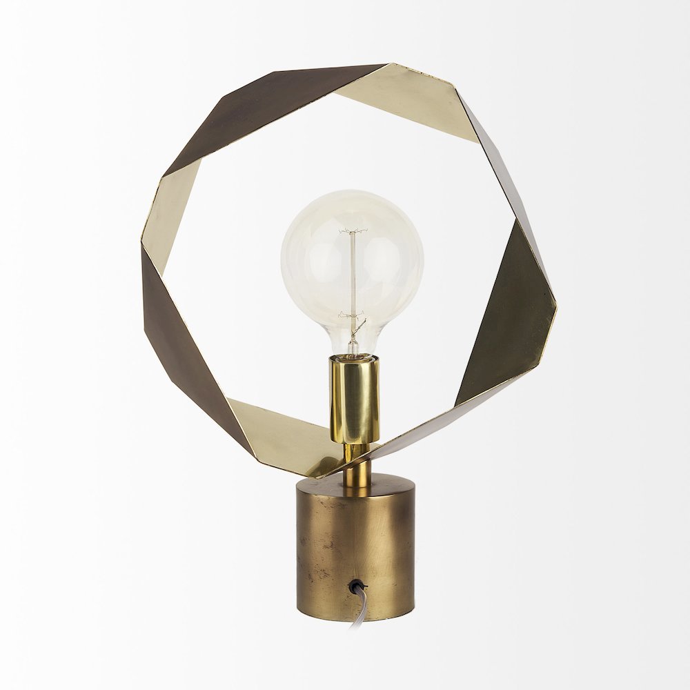Shamir 15L x 15W Gold Geometric Metal Table Lamp