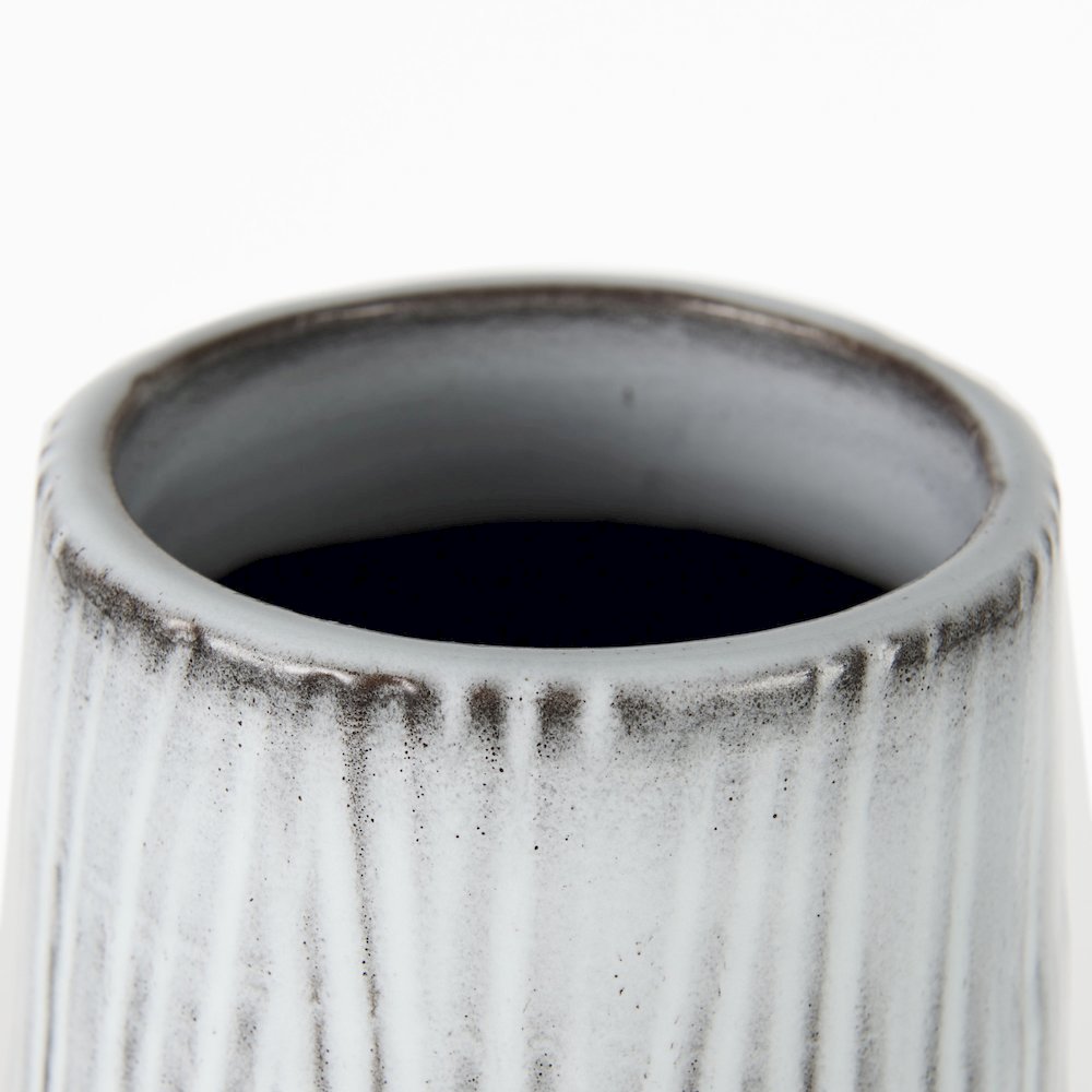 Tanami I Tall Dark Brown/White Ceramic Vase