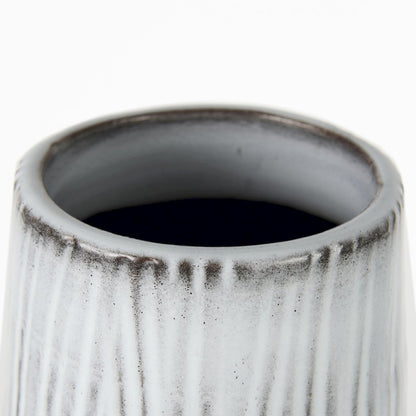 Tanami I Tall Dark Brown/White Ceramic Vase