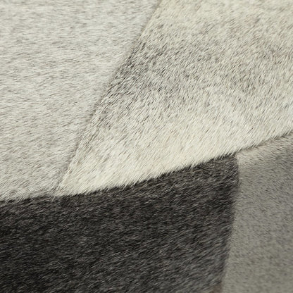Zahavi 36" Gray Hair-On-hide W/Metal Base Ottoman