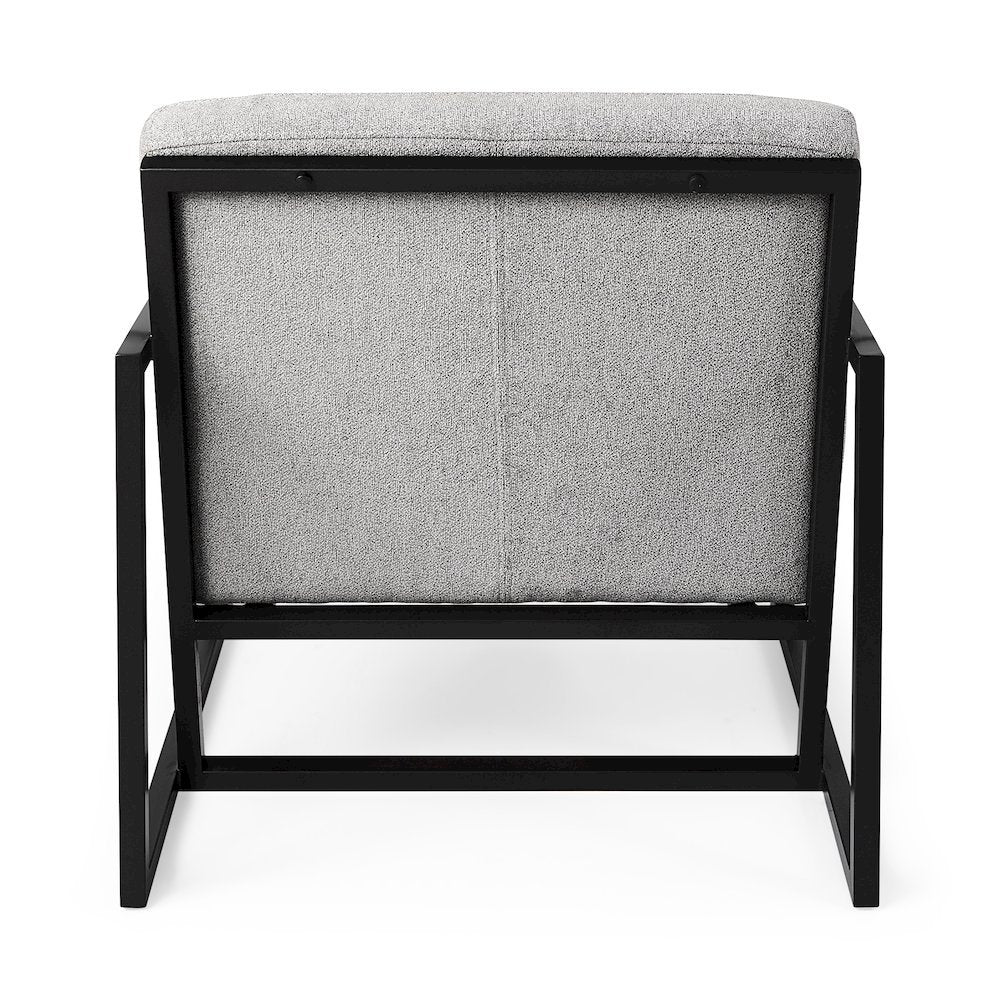 Armelle Gray Fabric Seat W/Black Metal Frame Accent Chair