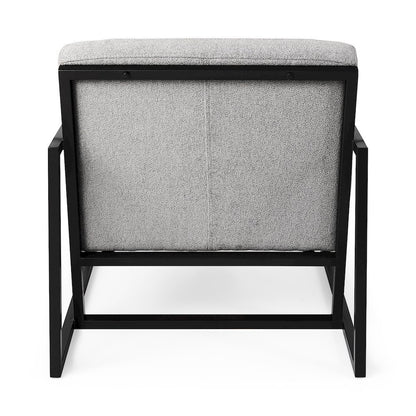 Armelle Gray Fabric Seat W/Black Metal Frame Accent Chair