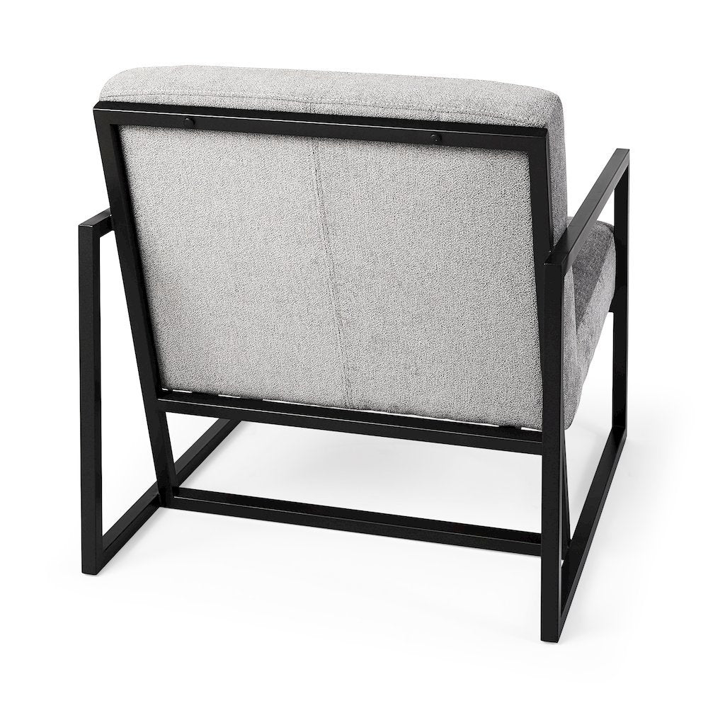 Armelle Gray Fabric Seat W/Black Metal Frame Accent Chair