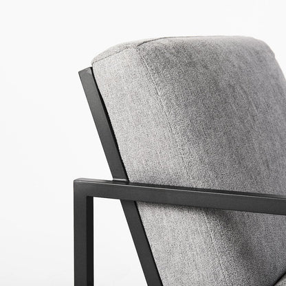 Armelle Gray Fabric Seat W/Black Metal Frame Accent Chair
