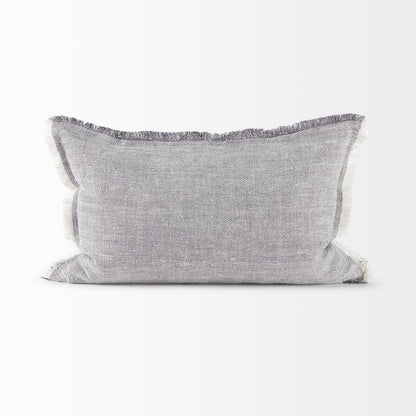 Thais 13L x 21W Gray Fabric Fringed Decorative Pillow Cover