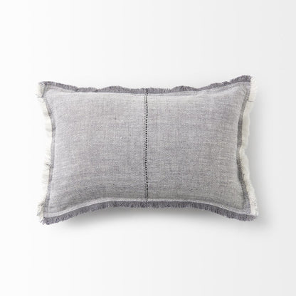 Thais 13L x 21W Gray Fabric Fringed Decorative Pillow Cover