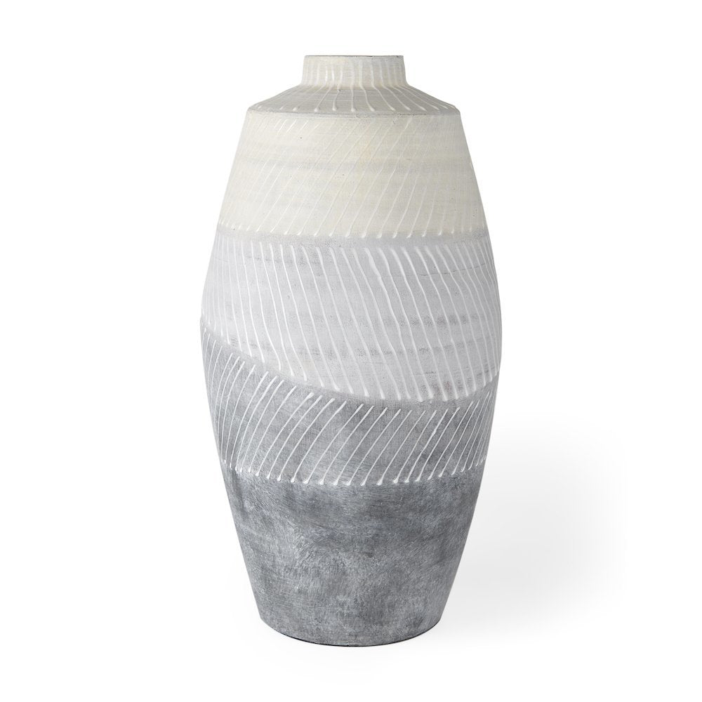 Blume 16.5H Off-White w/ Gray Textured Vase