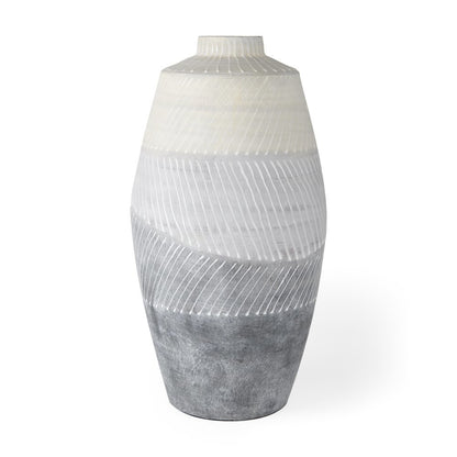 Blume 16.5H Off-White w/ Gray Textured Vase