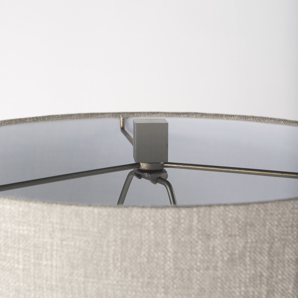 Raen (28.5"H) Gray Metal Octagonal Base w/Beige Shade Table Lamp