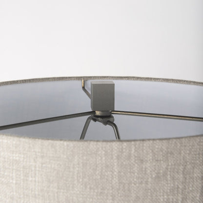 Raen (28.5"H) Gray Metal Octagonal Base w/Beige Shade Table Lamp