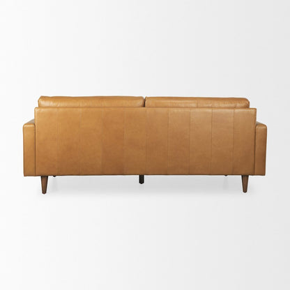 Olaf 88.2L x 37.8W x 35.0H Tan Leather Sofa